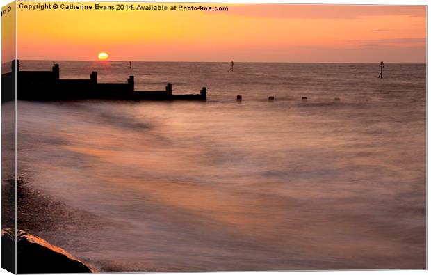  Sunset at Sheringham Canvas Print by Catherine Fowler