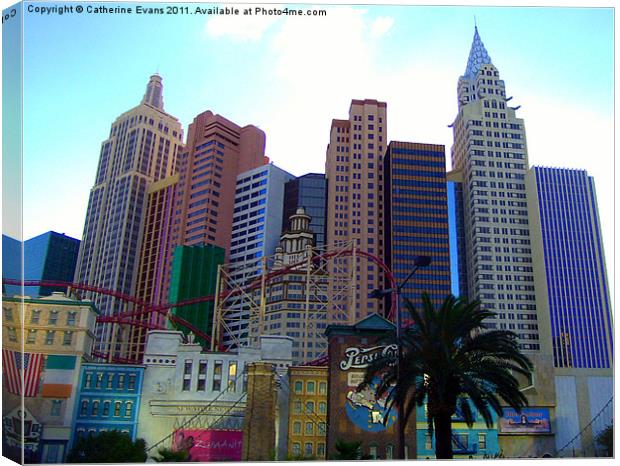 New York Las Vegas Style Canvas Print by Catherine Fowler