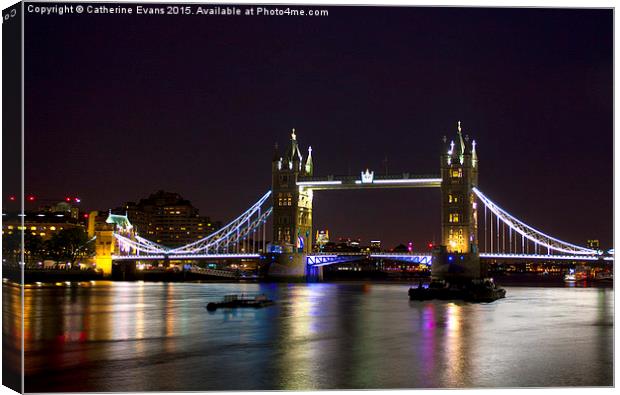  Tower Bridge at night Canvas Print by Catherine Fowler