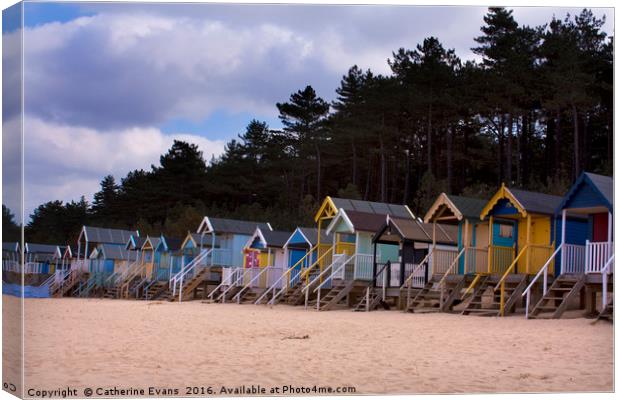 Wells Beach Huts Canvas Print by Catherine Fowler