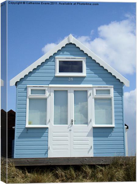 Sky blue beach hut Canvas Print by Catherine Fowler
