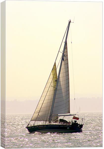 Solent Yacht Canvas Print by Peter West