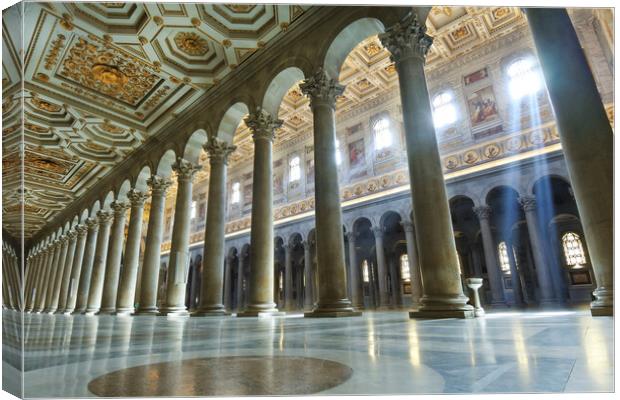 St Paul's Outside the Walls, Rome Canvas Print by MIKE POBEGA