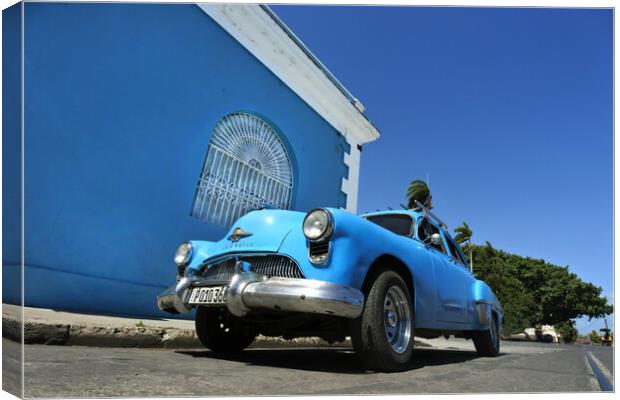 Shades of Blue in Cienfuegos Cuba. Canvas Print by MIKE POBEGA