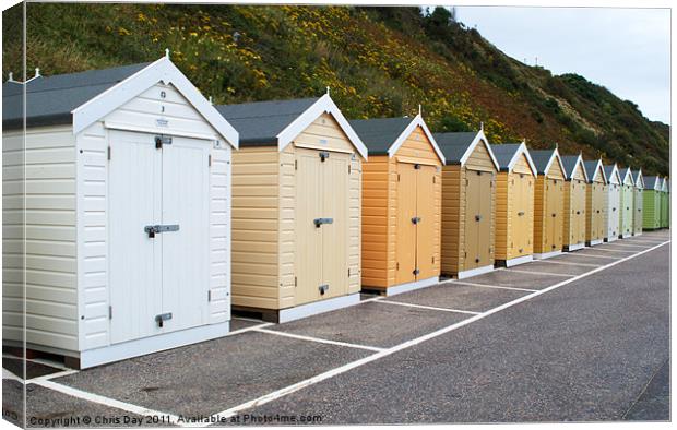 Bournemouth Beach Huts Canvas Print by Chris Day