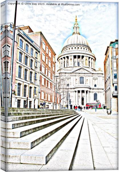 St Pauls Cathedral arty style Canvas Print by Chris Day