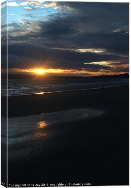 Bournemouth Sunset Canvas Print by Chris Day