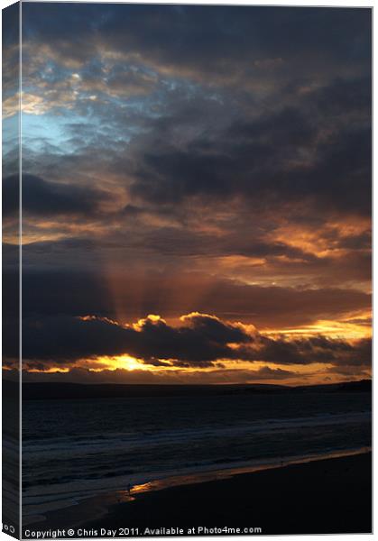 Bournemouth Sunset Canvas Print by Chris Day