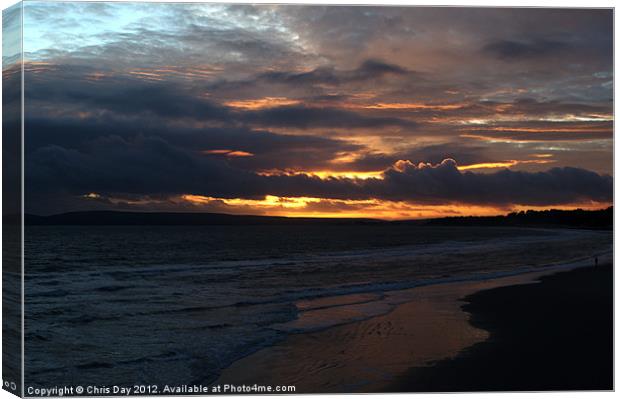 Bournemouth Sunset Canvas Print by Chris Day