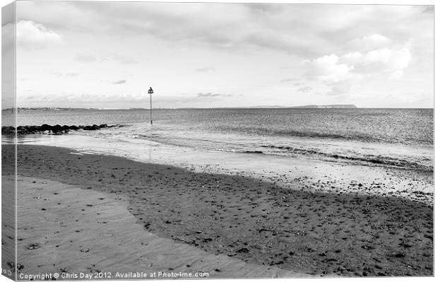 Beach at Hengistbury Head Canvas Print by Chris Day