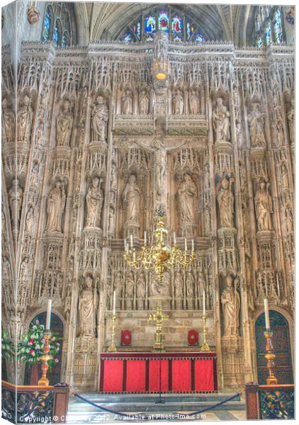 Winchester Cathedral High Altar Canvas Print by Chris Day