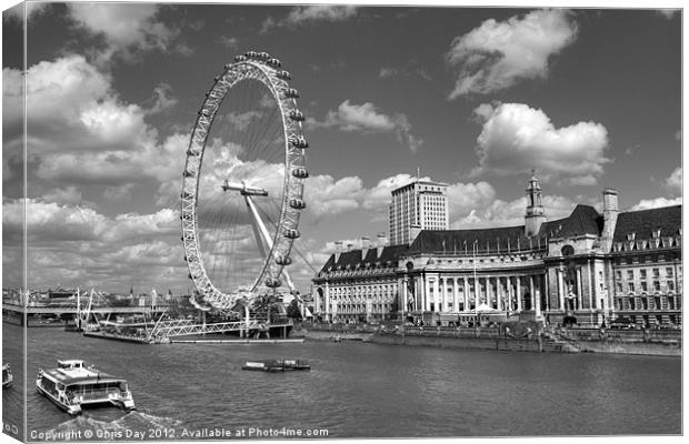 The London Eye Canvas Print by Chris Day