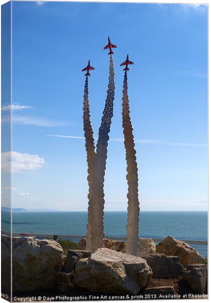 Red Arrows Memorial Canvas Print by Chris Day