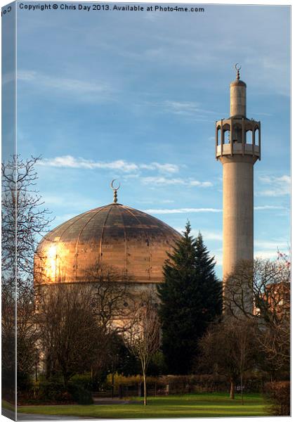 London Central Mosque Canvas Print by Chris Day