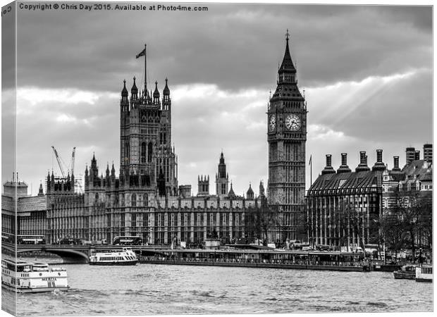  Houses of Parliament Canvas Print by Chris Day