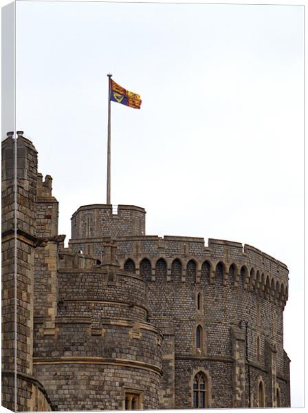 Royal Standard flies above Windsor Castle Canvas Print by Chris Day