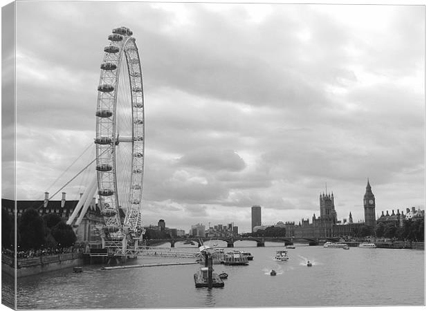 Westminster Reach in Black and White Canvas Print by Chris Day