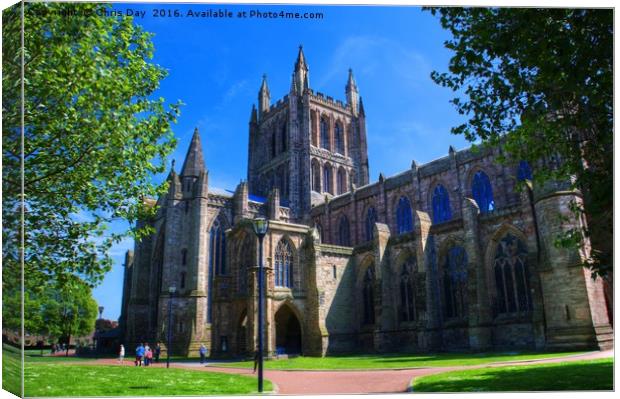 Hereford Cathedral Canvas Print by Chris Day