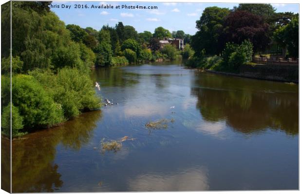 River Wye From the old bridge Hereford Canvas Print by Chris Day