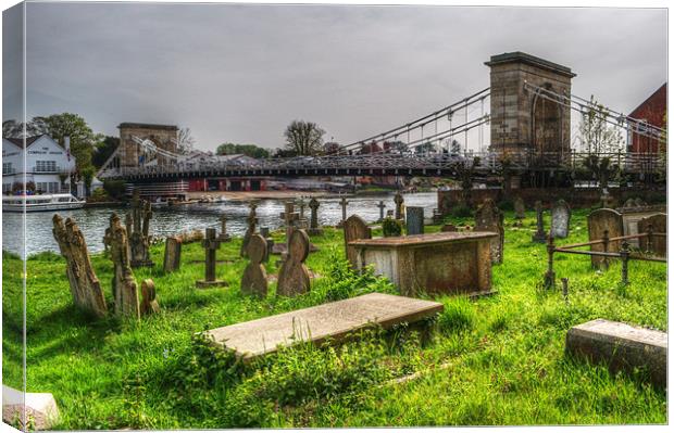Marlow Bridge from All Saints Graveyard Canvas Print by Chris Day