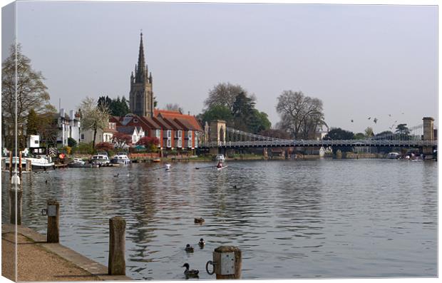 Marlow by The River Thames Canvas Print by Chris Day