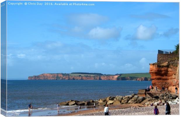 Sidmouth Beach Canvas Print by Chris Day
