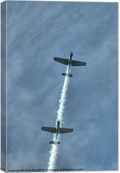 Two Nanchang CJ6 fighter planes in formation Canvas Print by Chris Day