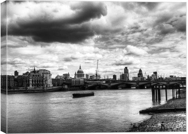 City of London Skyline in black and white Canvas Print by Chris Day
