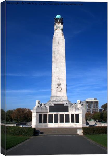 Naval Memorial Plymouth Canvas Print by Chris Day