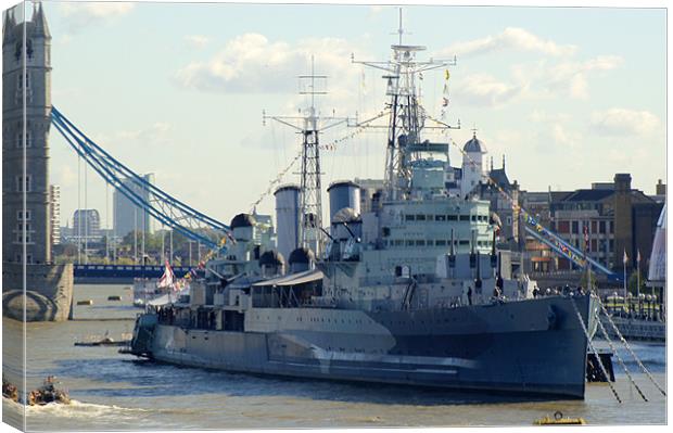 HMS Belfast 7 Canvas Print by Chris Day