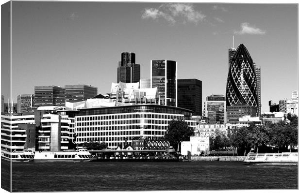 City of London Skyline in Black and white Canvas Print by Chris Day