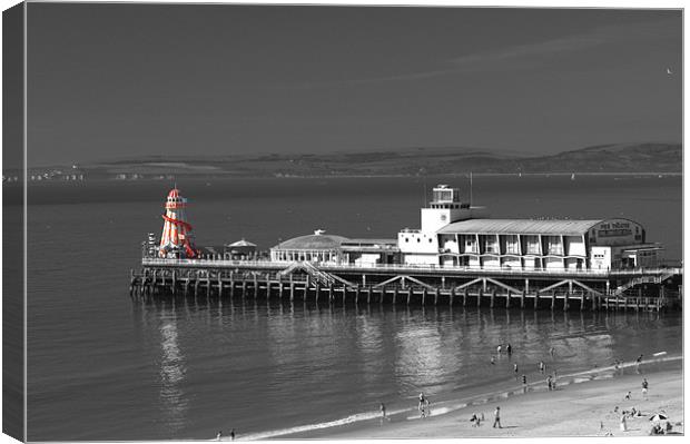 Bournemouth Pier and the Red Helter Skelter Canvas Print by Chris Day