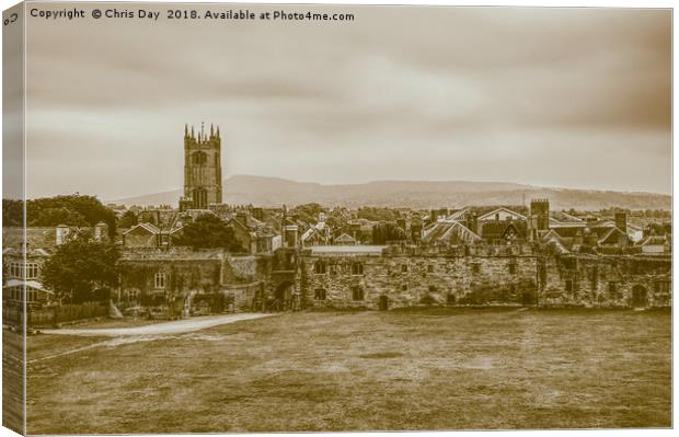 Ludlow Castle  Canvas Print by Chris Day