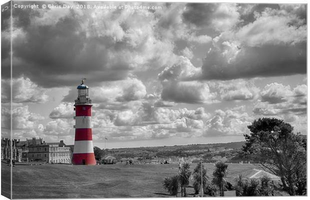 Plymouth Hoe and Smeatons Tower  Canvas Print by Chris Day
