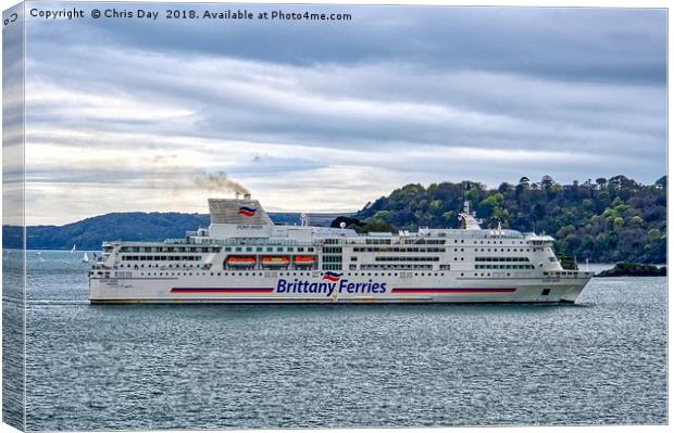 Brittany Ferries Pont Avon Canvas Print by Chris Day