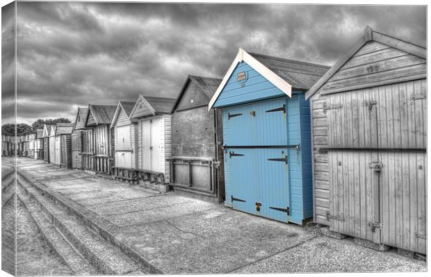 Beach Hut in isolation Canvas Print by Chris Day