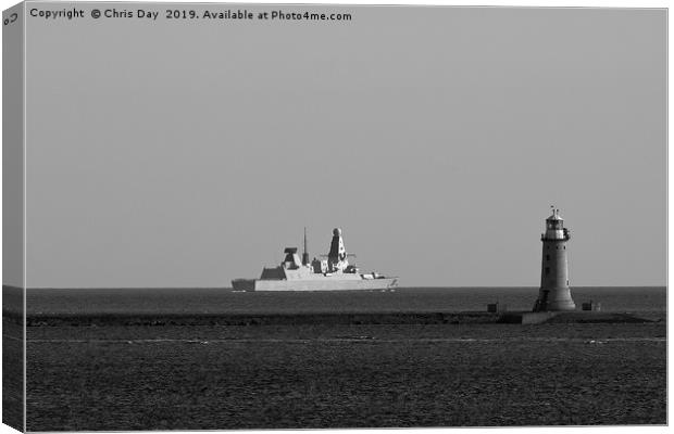 HMS Dragon leaves Plymouth Sound Canvas Print by Chris Day
