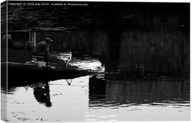 Fishing  a time for reflection Canvas Print by Chris Day