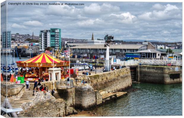 Entrance to Sutton Harbour Canvas Print by Chris Day