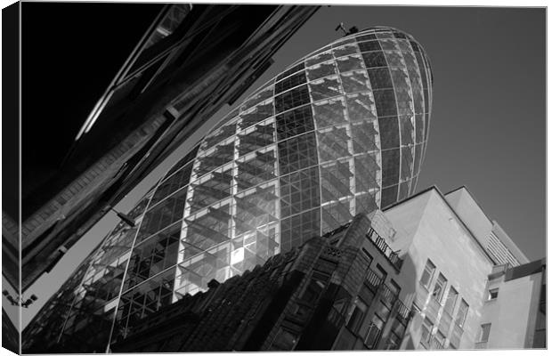 The Gherkin black and white Canvas Print by Chris Day