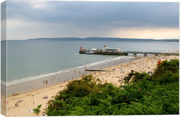 Bournemouth Pier and Beach Canvas Print by Chris Day