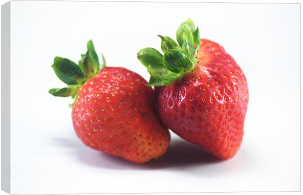 Two Strawberries Canvas Print by Chris Day