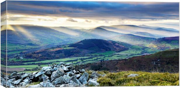 Bannau Brycheiniog Autumn Sunset. Canvas Print by Philip Veale