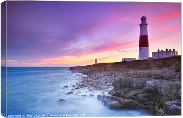 Portland Bill Lighthouse at Sunset. Canvas Print by Philip Veale