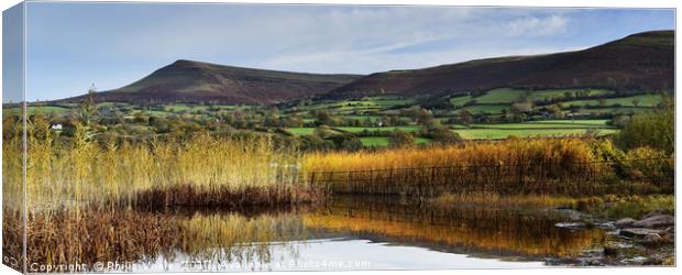 Llangorse Lake on a quiet morning. Canvas Print by Philip Veale