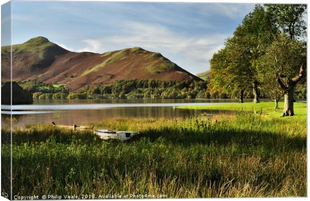 Abandoned Row Boat, Derwent Water. Canvas Print by Philip Veale