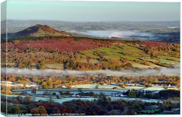 Buckland Hill and Llangorse Lake in Autumn. Canvas Print by Philip Veale