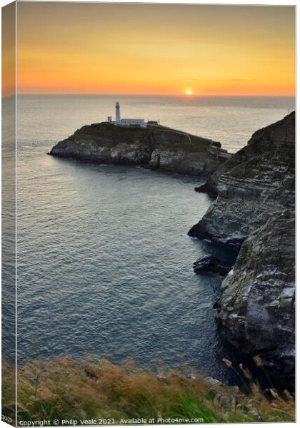 South Stack Sunset, Holy Island, Anglesey. Canvas Print by Philip Veale