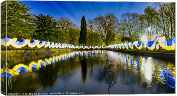 Light Painting at the Lilypond, Witton Park Canvas Print by Shafiq Khan
