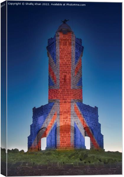 Darwen/Jubilee Tower, Lancashire - Light Painted with the Union Jack Canvas Print by Shafiq Khan